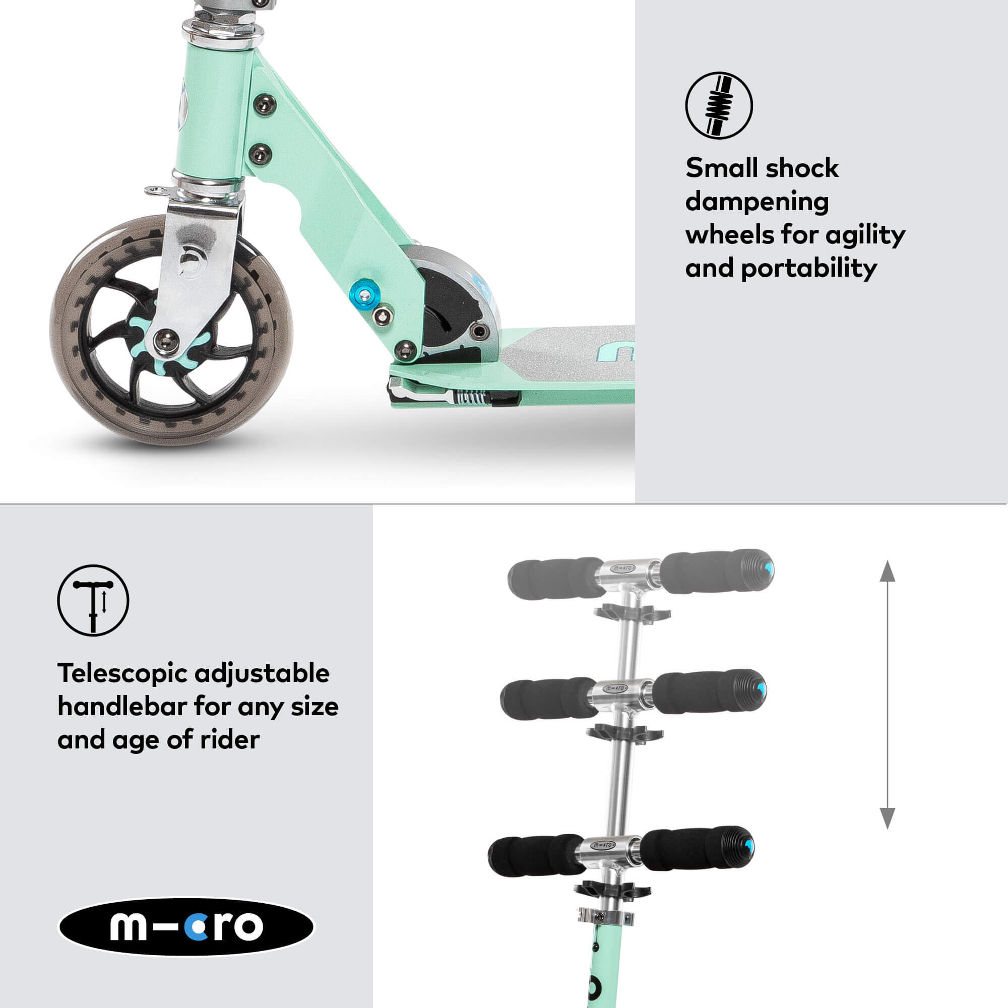 Patinete 2 Ruedas Micro Speed+ Menta 4/7