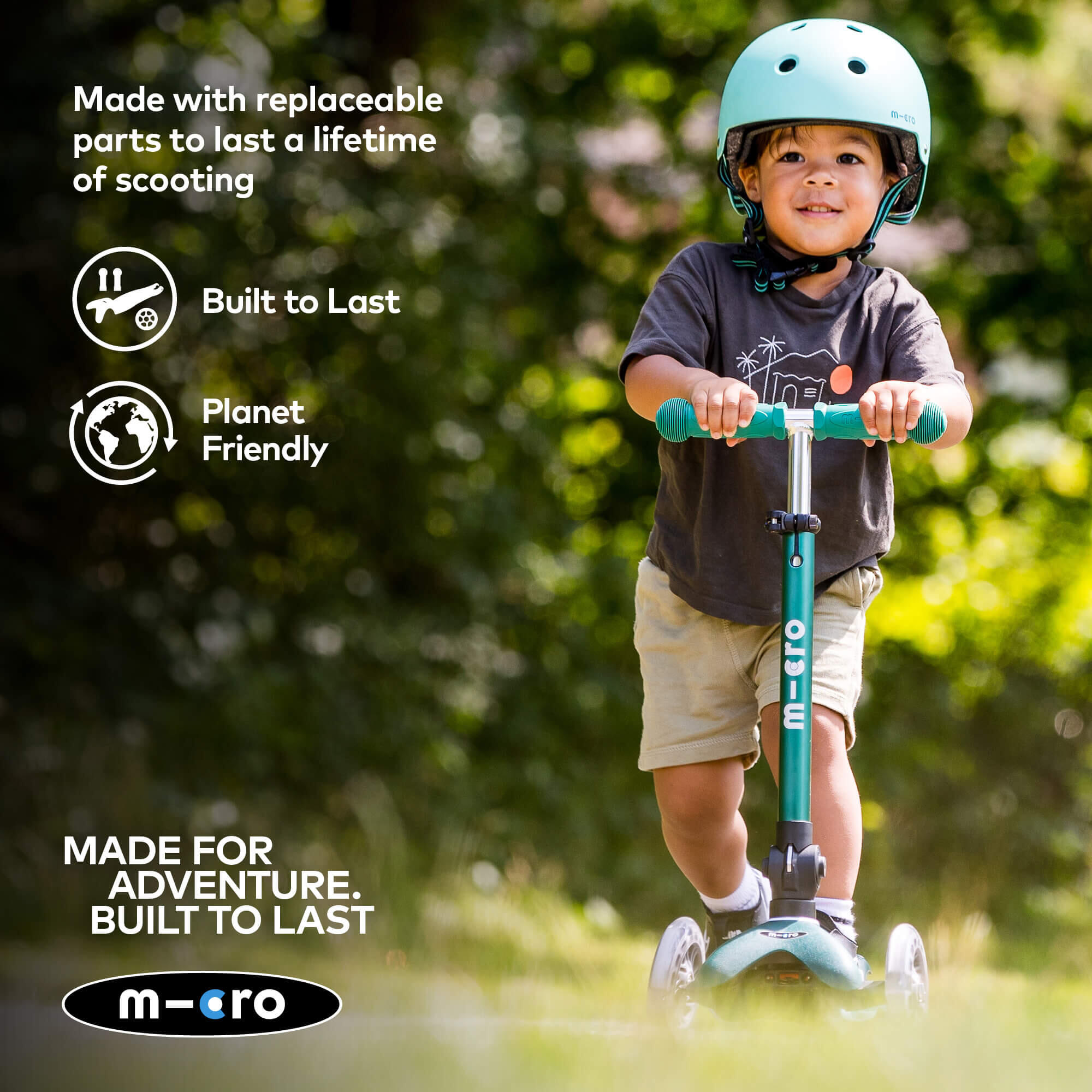 Patinete Infantil 3 Ruedas  Micro  Mini Deluxe ECO LED Verde 7/7
