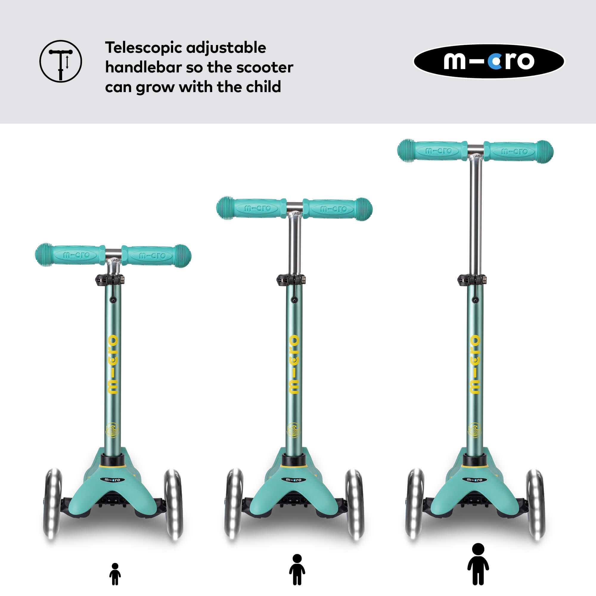 Trotinete 3 Rodas Micro Mini Deluxe ECO LED Menta 4/7