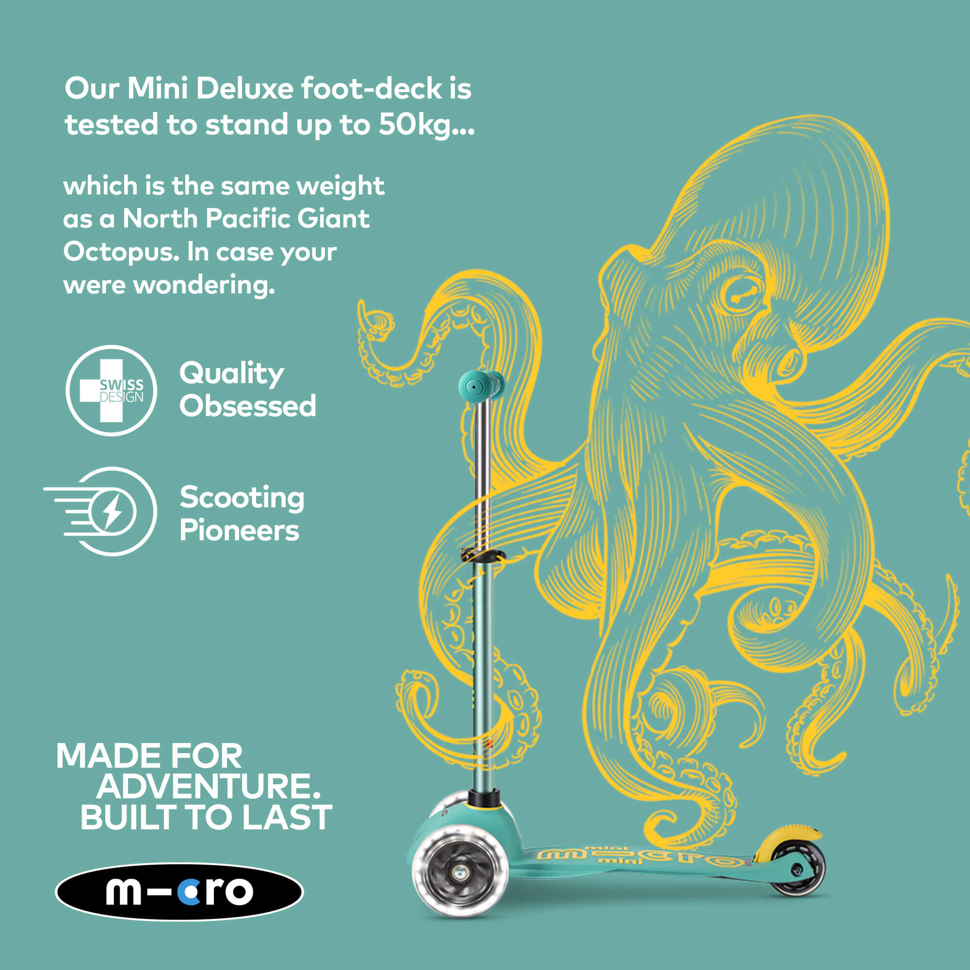 Trotinete 3 Rodas Micro Mini Deluxe ECO LED Menta 6/7