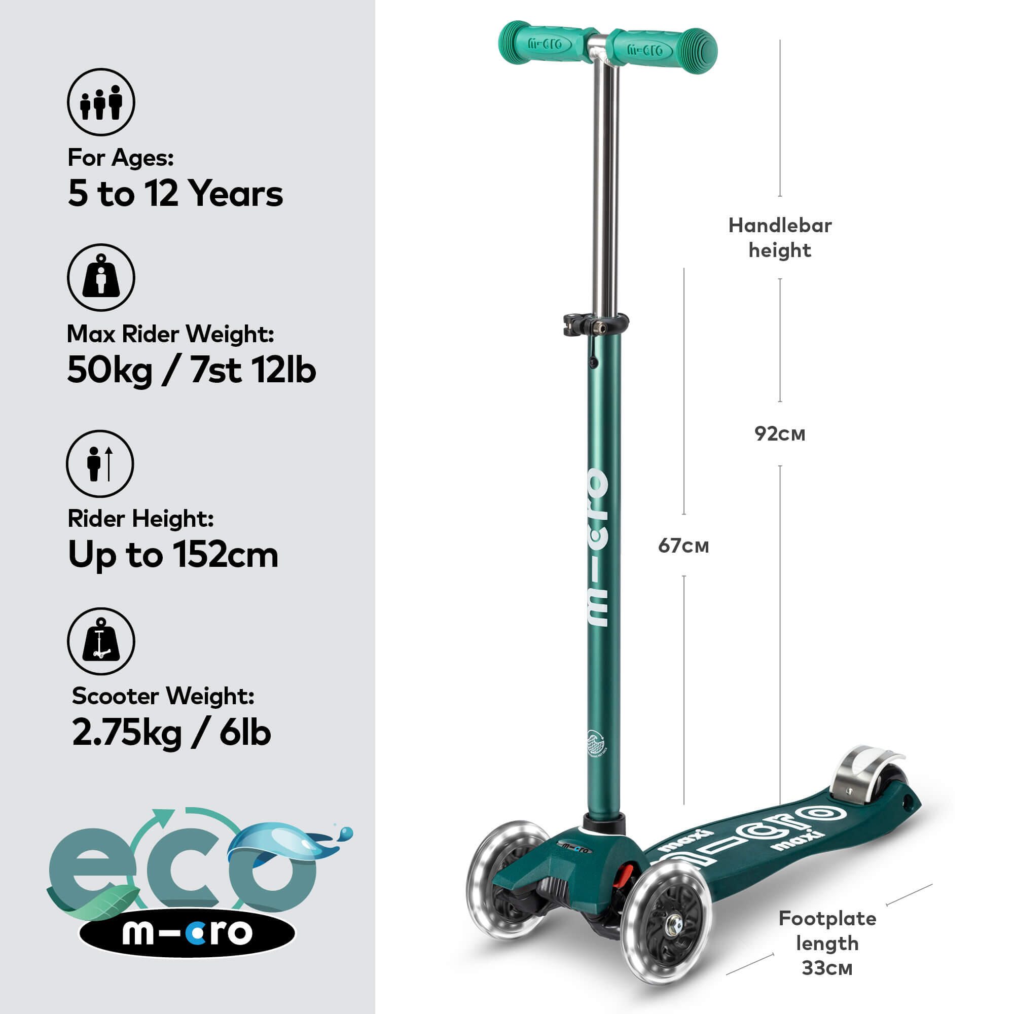 Trottinette enfant Maxi  Deluxe Éco  LED 2/7