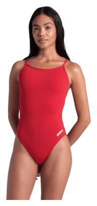 Maillot de Bain Arena Team Dos Lace Uni Rouge Femme