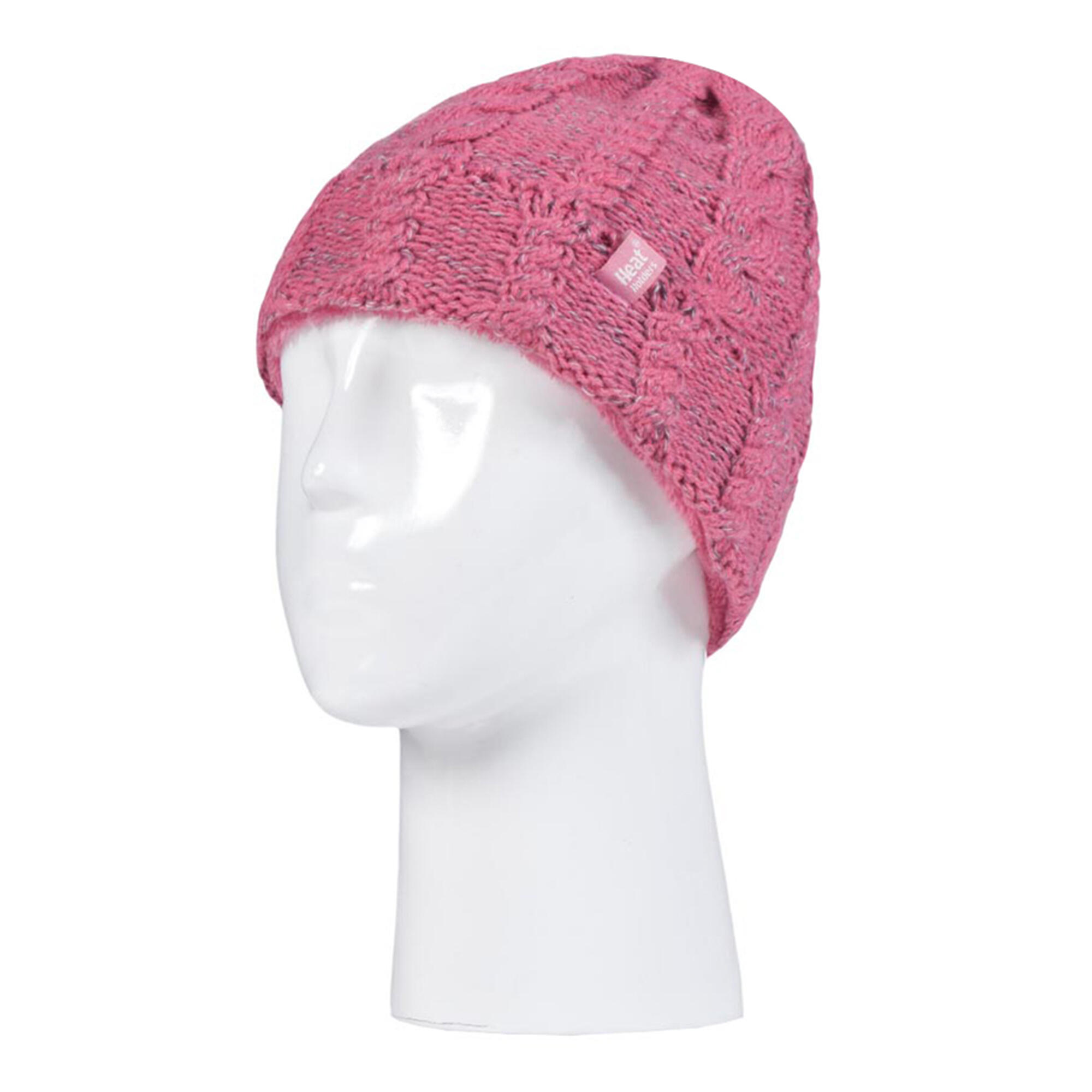 Heat Holders - Mädchen Gestrickt Fleece Bommel Wintermütze und Handschuhe Set 4/5