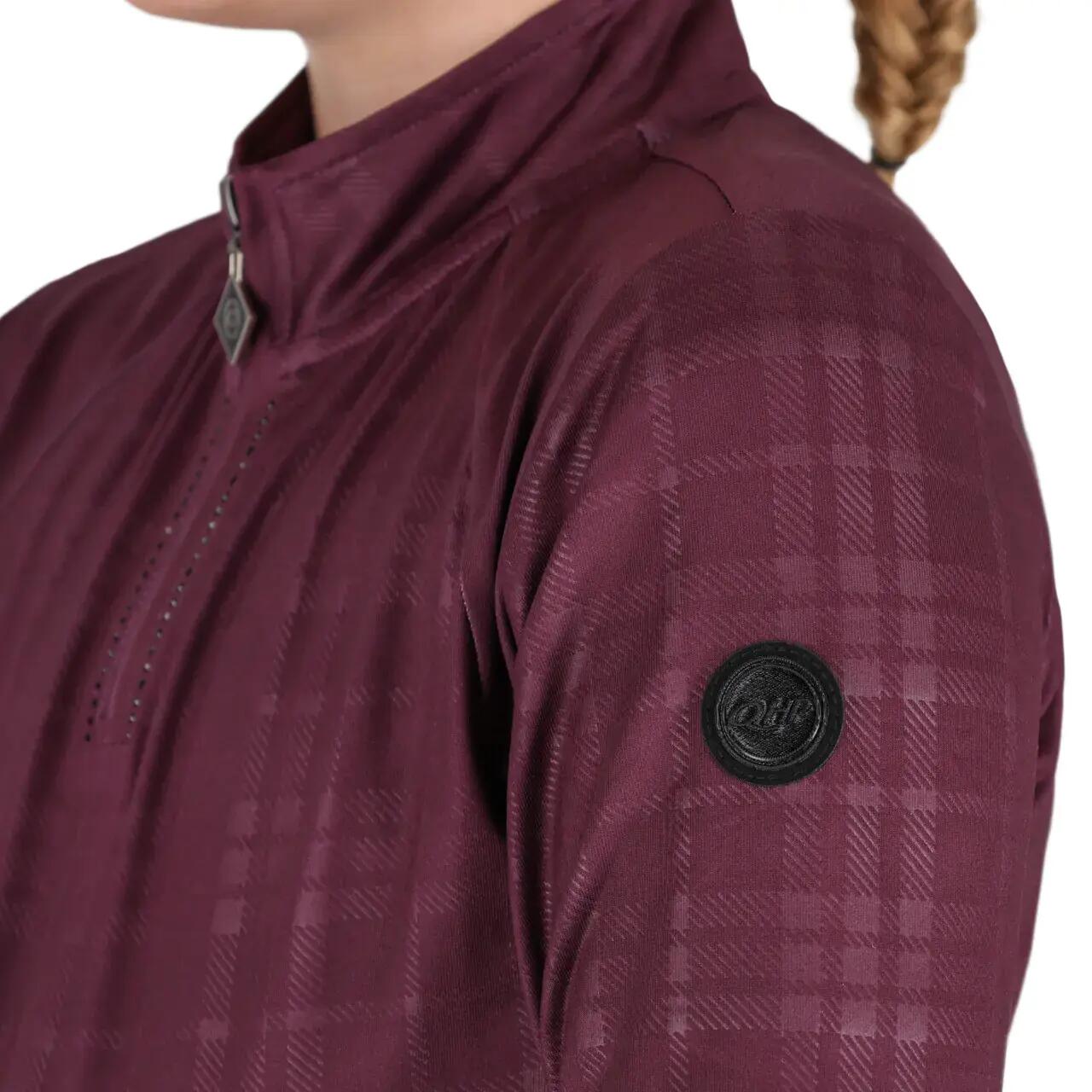 Langarm-Reit-Poloshirt, Mädchen QHP Zahra 3/4