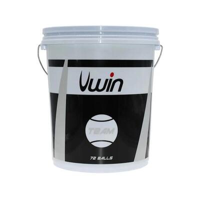Tennisballen met een emmer van 72 ballen uwin team