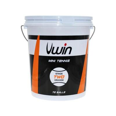 Tennisballen met een emmer van 72 ballen uwin stage 2