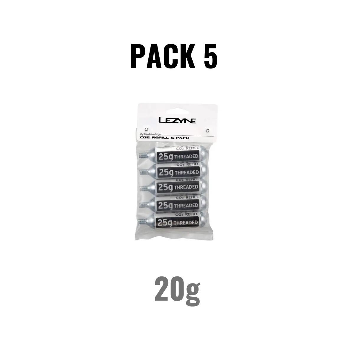 Cartucho de CO2 Lezyne 20G (x5) 2/2