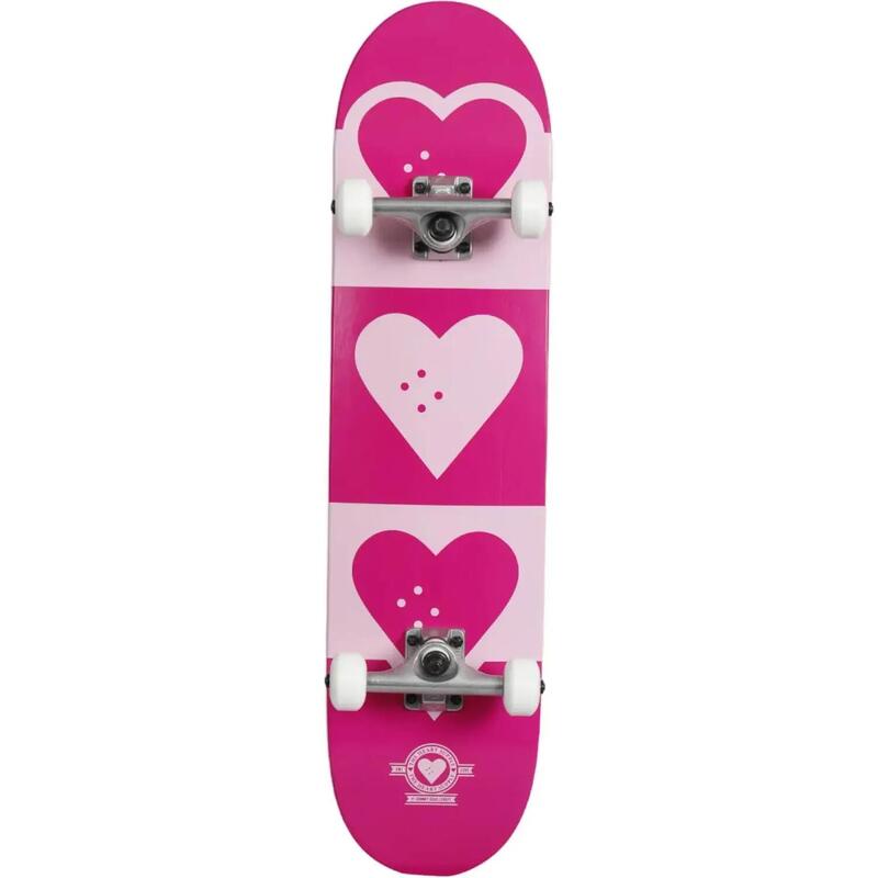 Skateboard Complete Heart Supply Quadron Logo Roz 7.75"