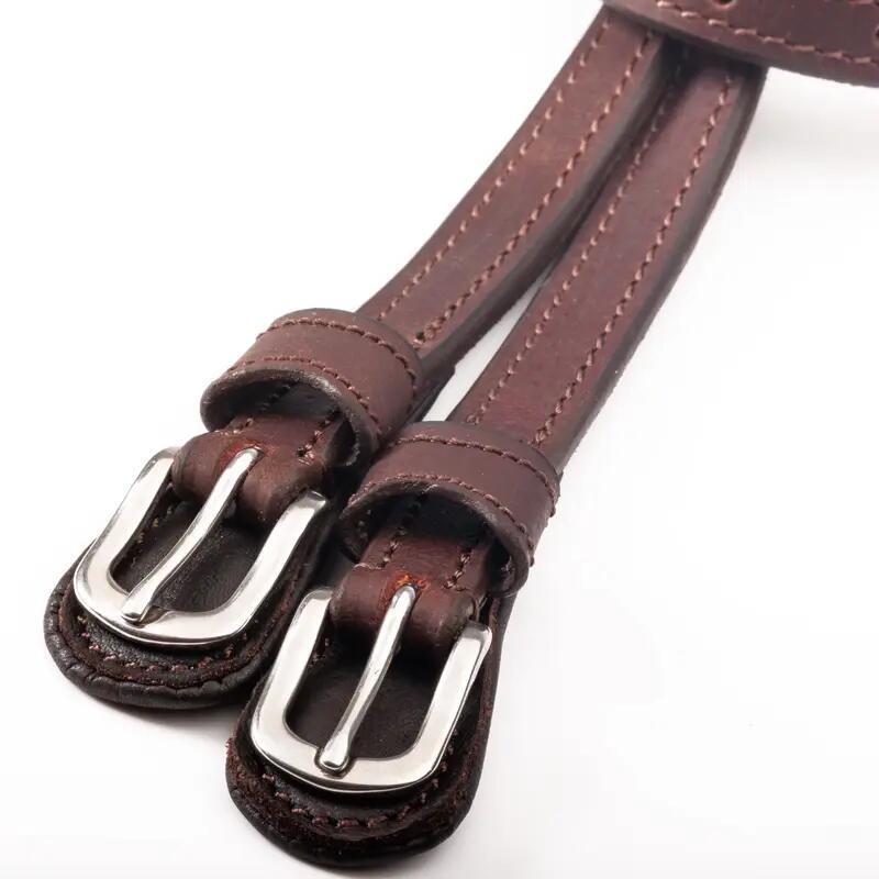 Lanières d'éperons pour cheval rembourrées - cuir huilé Kavalkade 3/4
