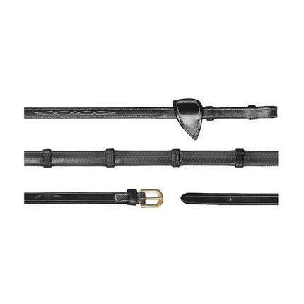 Rênes pour cheval en caoutchouc avec 7 arretoirs Dy'on 1/2