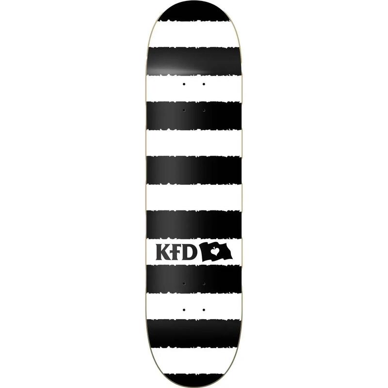 KFD Stripes Placă Skateboard - 8" - Alb