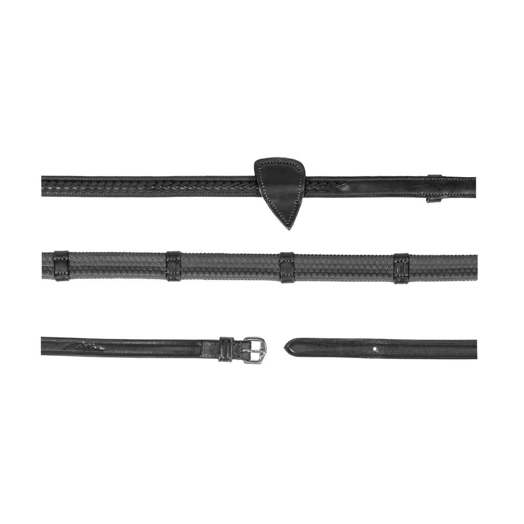 Rubber reins 1/2 with 7 stoppers and braided finish Dy'on