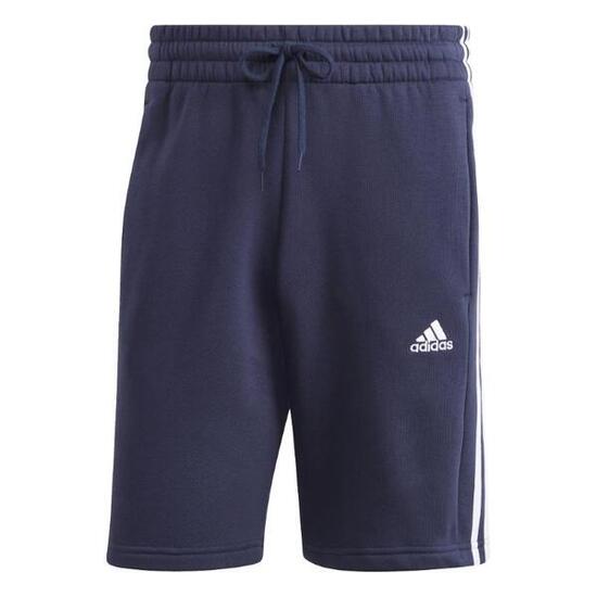 Short homme adidas Fleece 3-Stripes en coton d'entraînement bleu marine