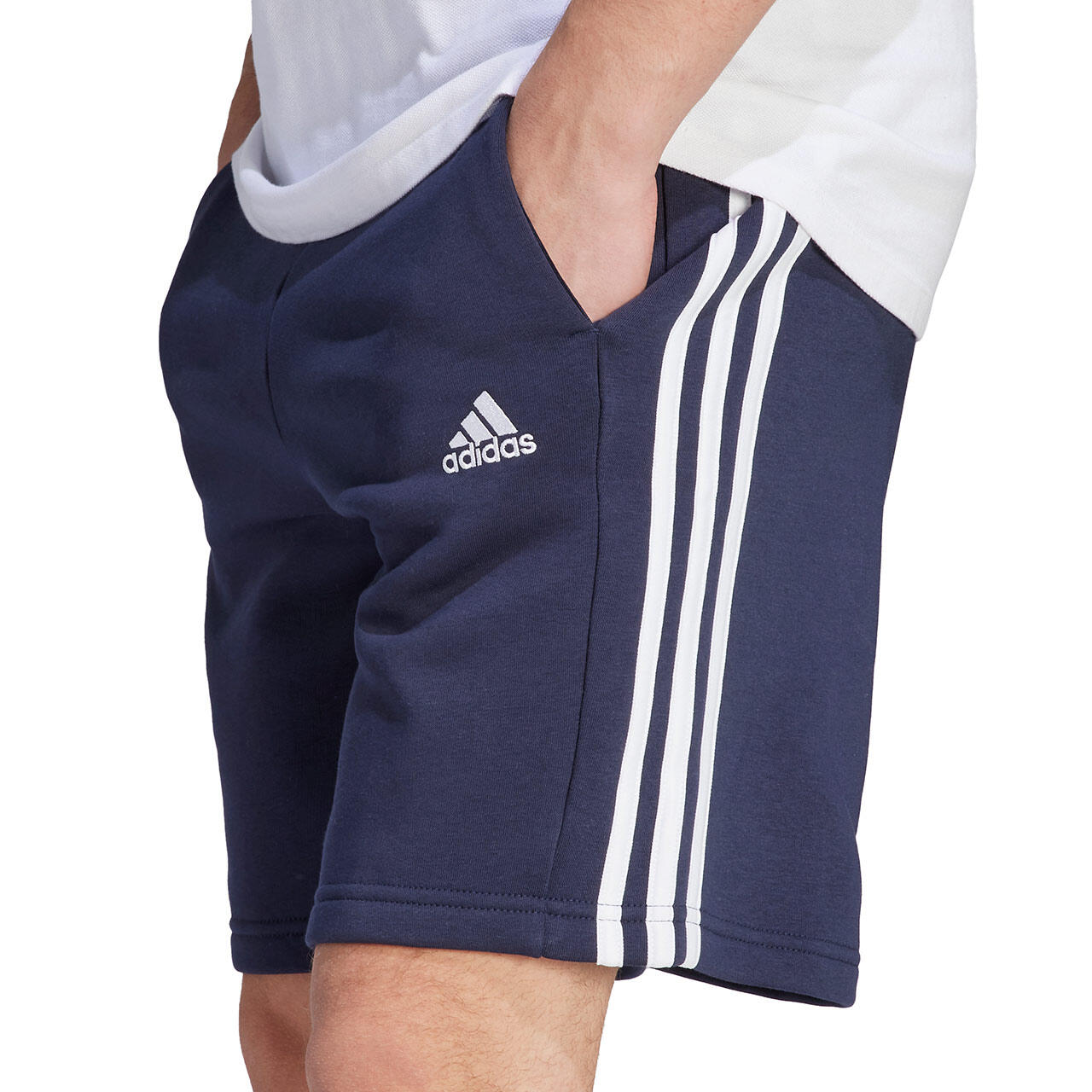 Pantalones cortos para hombre adidas Essentials Fleece 3-Stripes Shorts 4/7