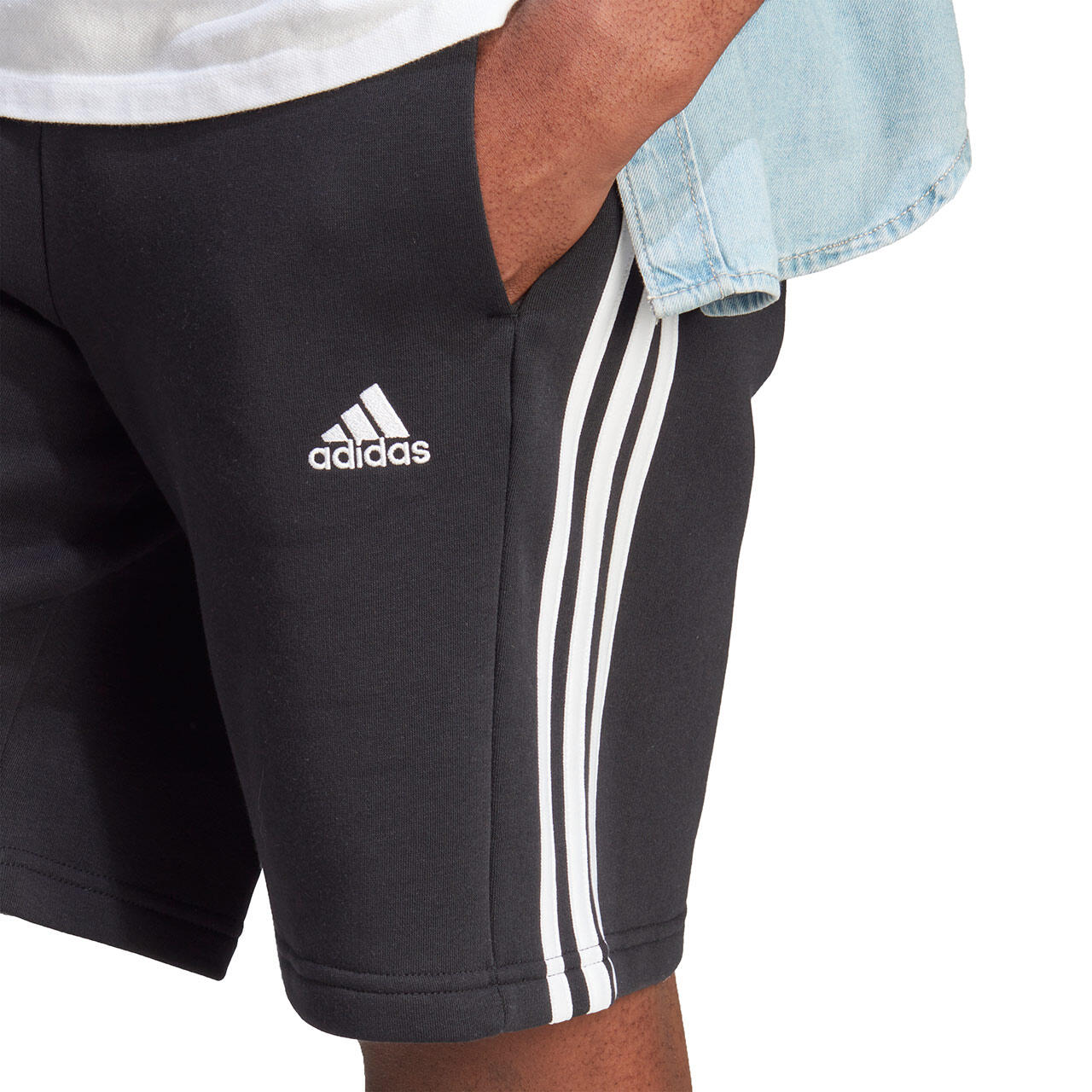 Pantaloncini da uomo adidas Essentials Fleece 3-Stripes 5/7