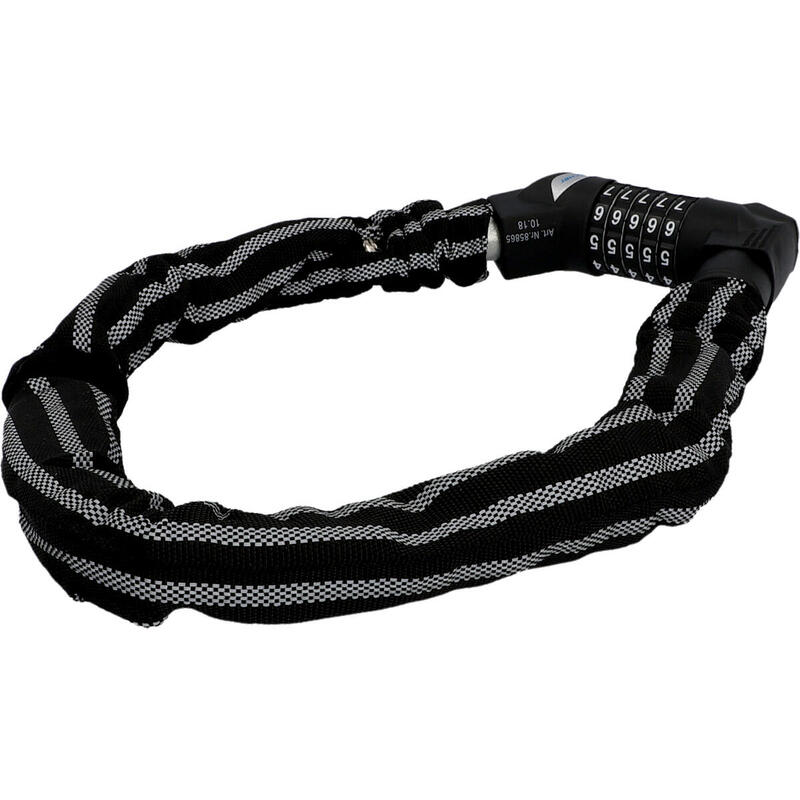 Antifurt bicicleta lant reflectorizant cu cifru, 80 cm, grosime veriga otel 8 mm
