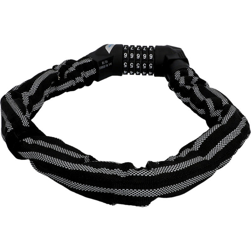 Antifurt bicicleta lant reflectorizant cu cifru, 80 cm, grosime veriga otel 8 mm