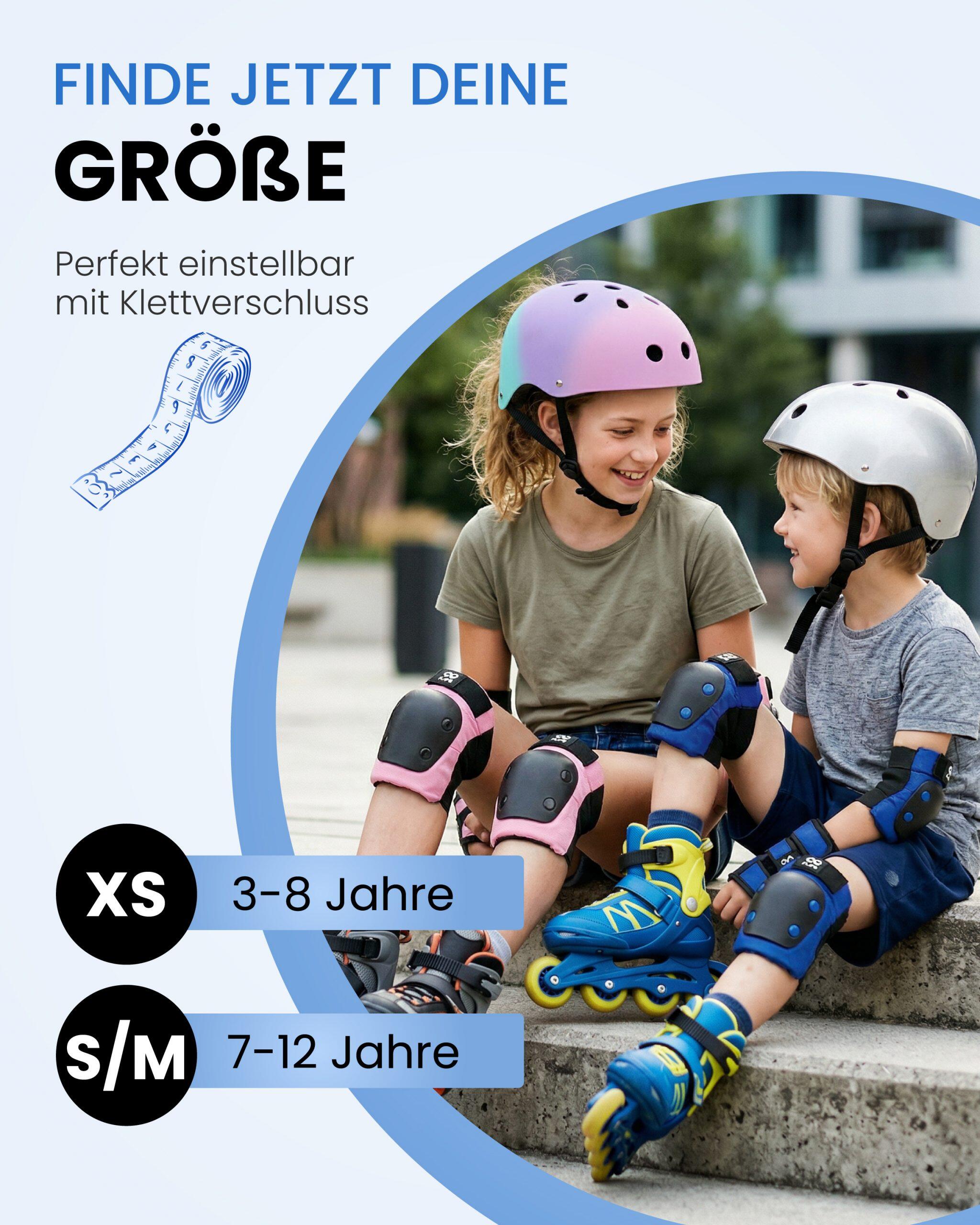 Protezioni Pattini Bambina Ginocchiera Bambini - Set Protezione Skateboard 3-12 3/7
