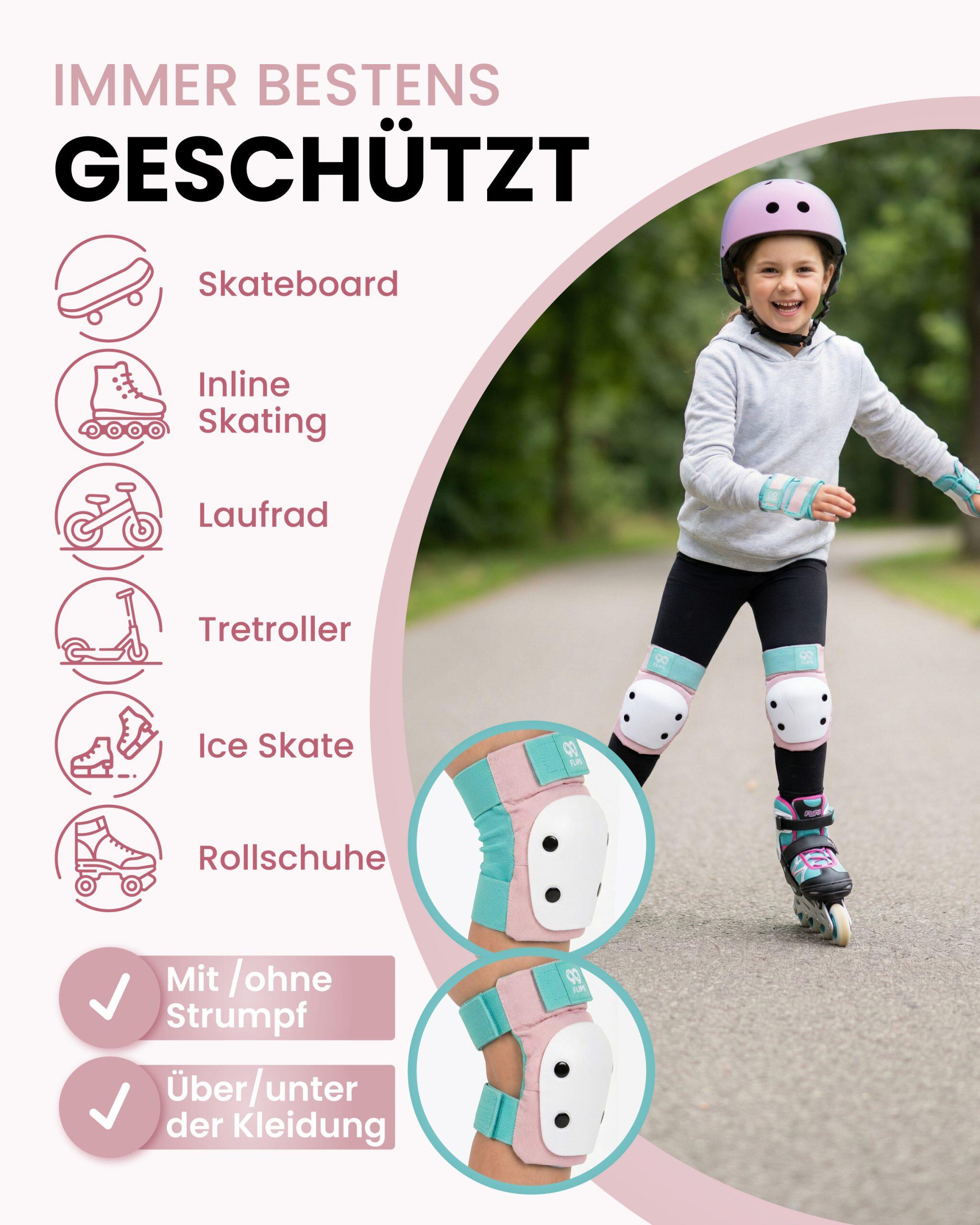 Protection Roller Enfant Fille - Protege Trotinette, Skateboard, Velo 3-12 ans 6/7