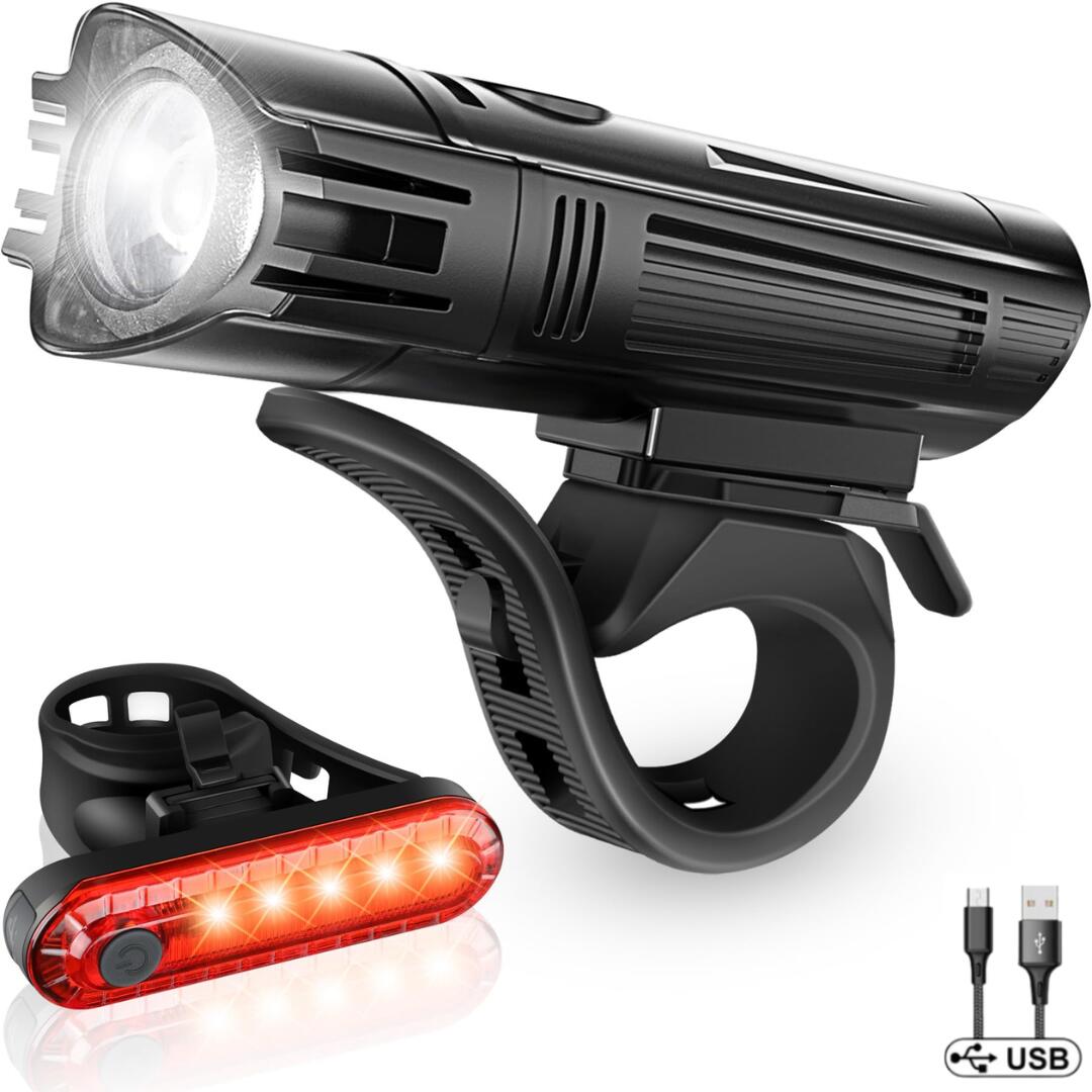 Artikel klicken und genauer betrachten! - LED Fahrradlicht Set USB aufladbar mit starkem Frontlicht und gut sichtbarem Rücklicht. Lange Akkulaufzeit und einfache Montage für mehr Sicherheit im Straßenverkehr. | im Online Shop kaufen