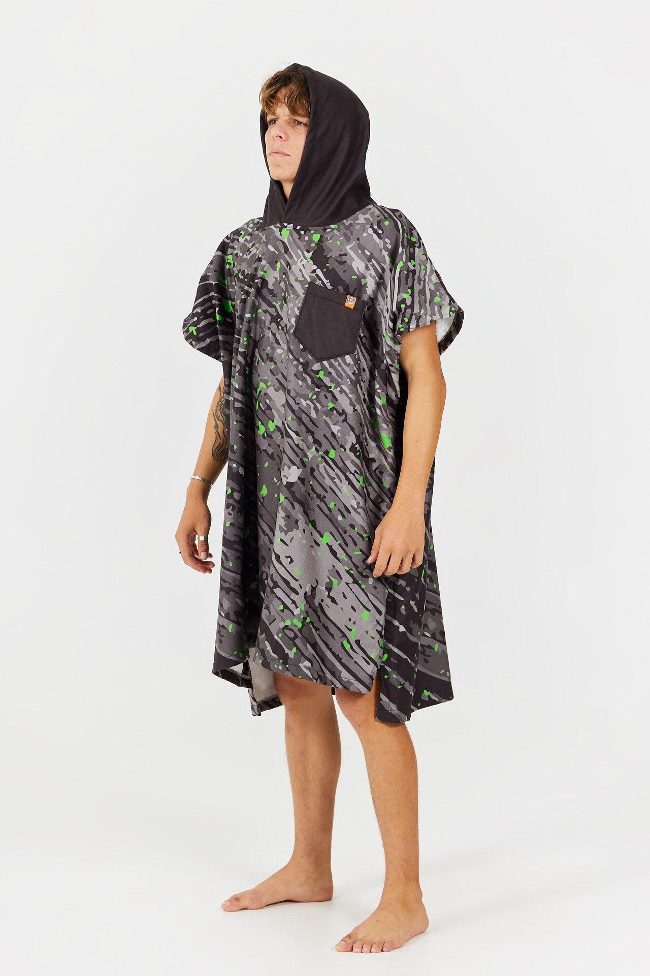 Poncho de surf para adulto - Serie Sport - Verde 3/4