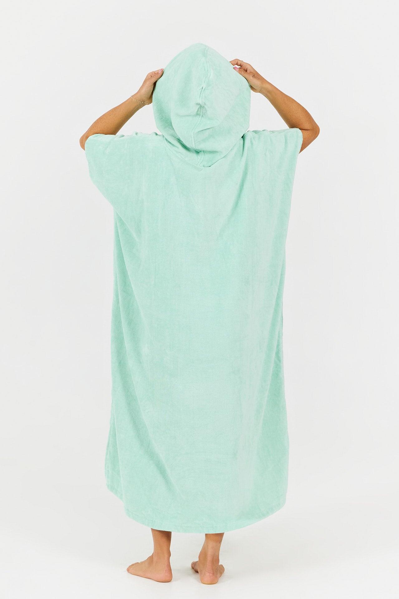 Surf Poncho für Erwachsene - Logo - Grün 3/4