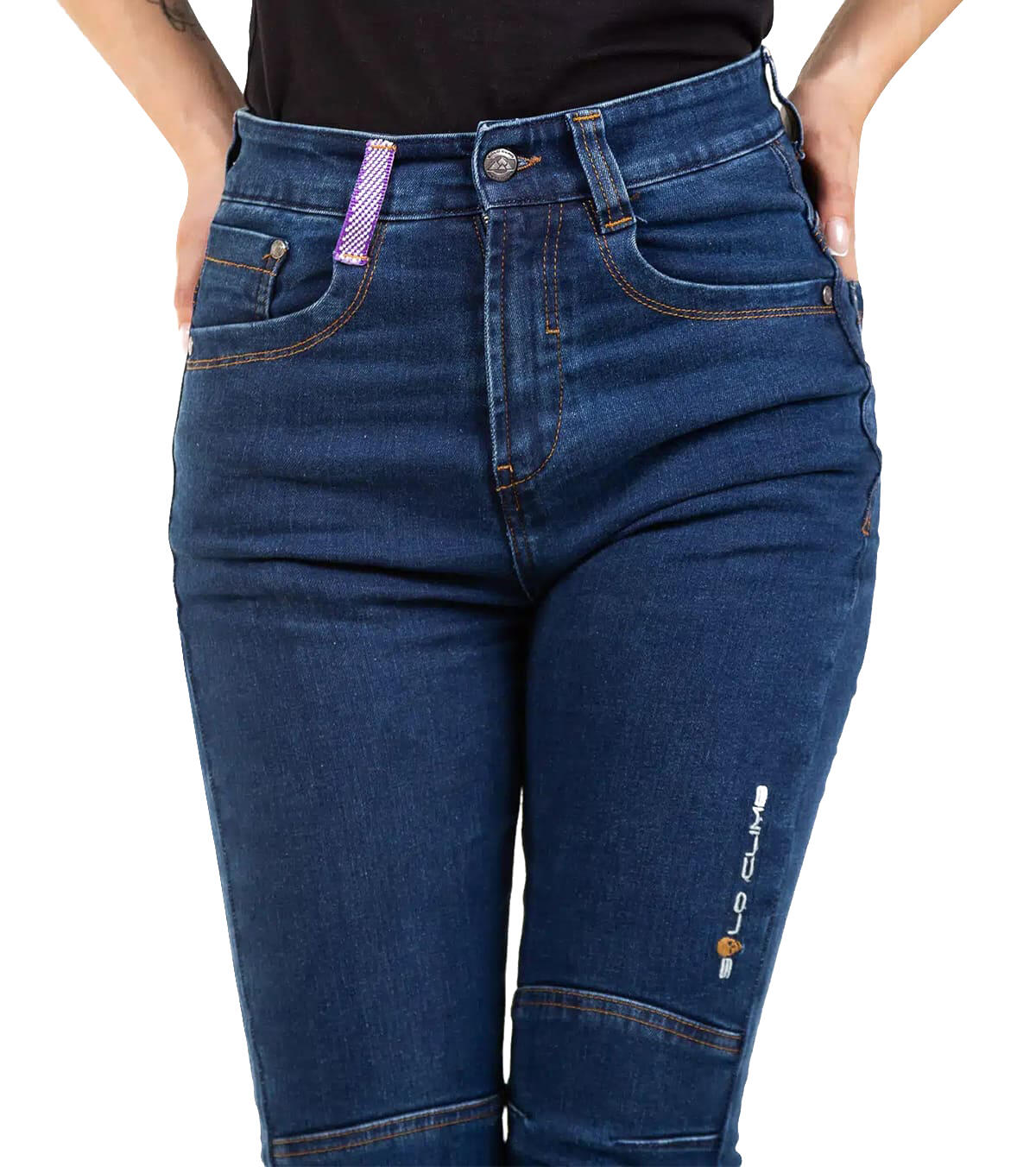 Pantalón Vaquero de Montaña y Escalada Elástico y Ligero Navajo Mujer 2/4