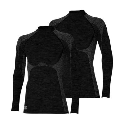 Thermoshirt heren zwart 2-pack