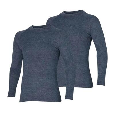Thermoshirt heren antraciet 2-pack