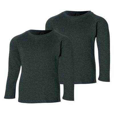 Thermoshirt kinderen antraciet 2-pack
