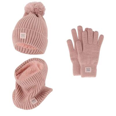 Thermoset dames handschoenen/muts/nekwarmer off white one size