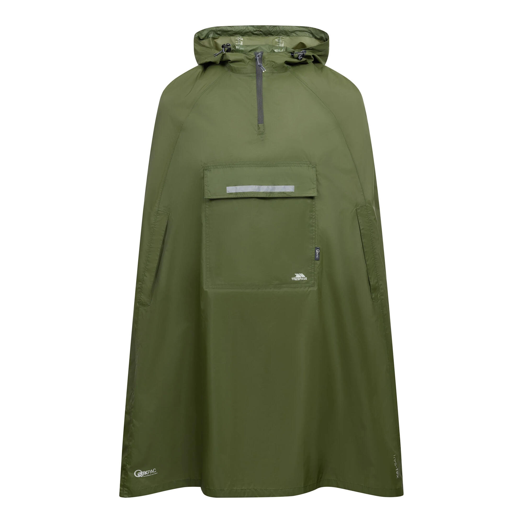 Trespass Qikpac Unisex Hooded Waterproof Packaway Poncho