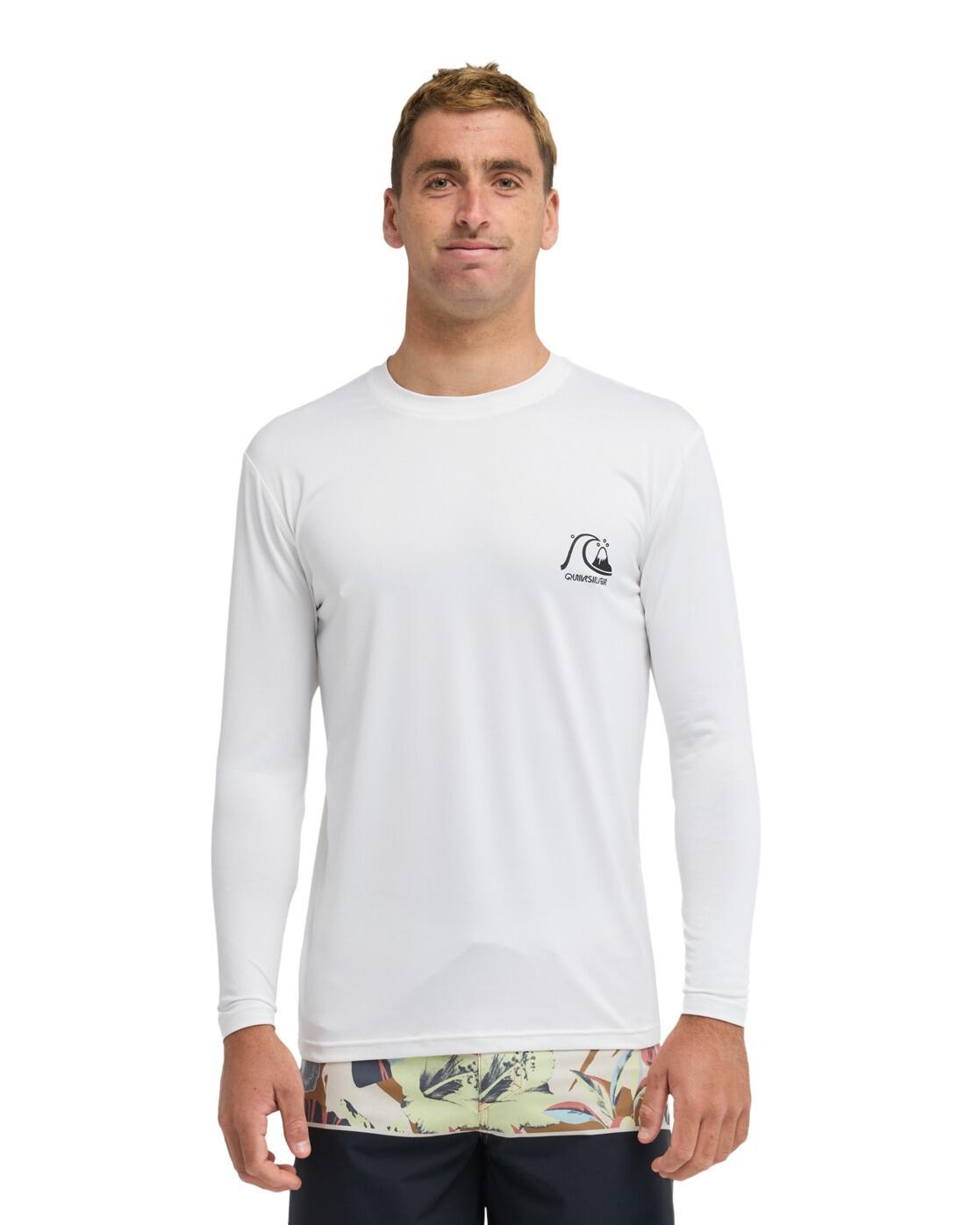 Camiseta de Surf de Manga Larga con UPF 50 DNA SURF Blanco Hombre 3/4
