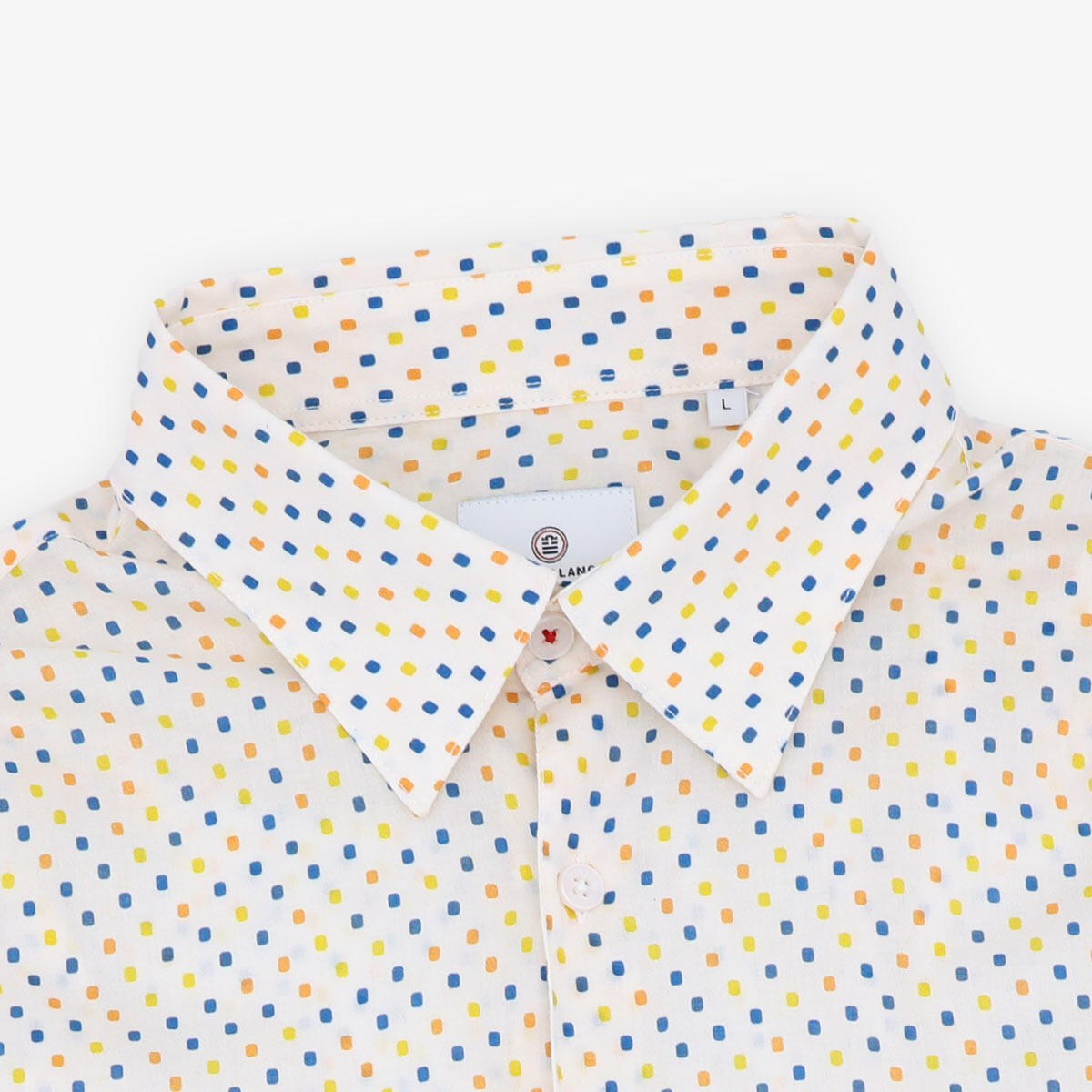Camicia a maniche lunghe stampata in cotone multicolore 3/4