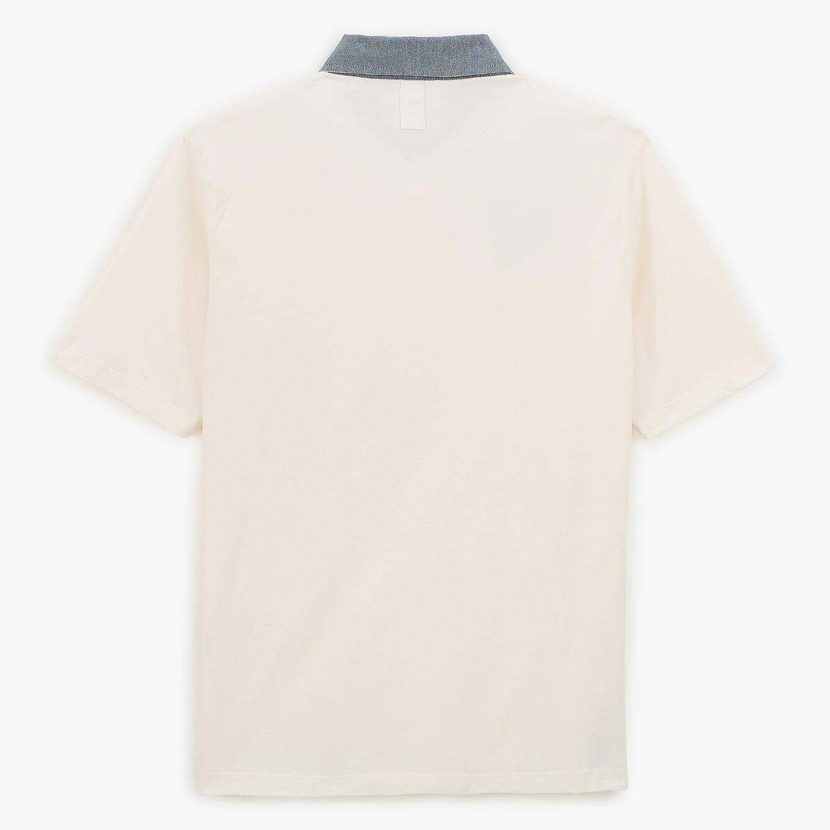 Polo a maniche corte in jersey di cotone con ricamo gallo bianco off-white 3/5