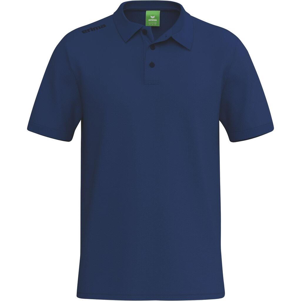 Erima Classic TS Polo Shirt Blue - Cotton Short-Sleeve, Ribbed Collar