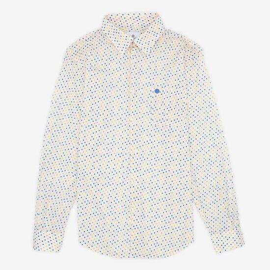 Chemise manches longues imprimée en coton multicolore