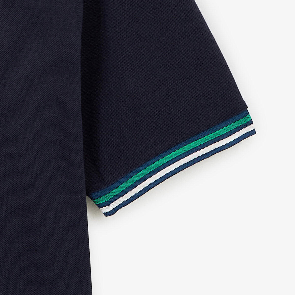 Polo de manga corta de algodón piqué azul noche con detalles bicolor 4/4