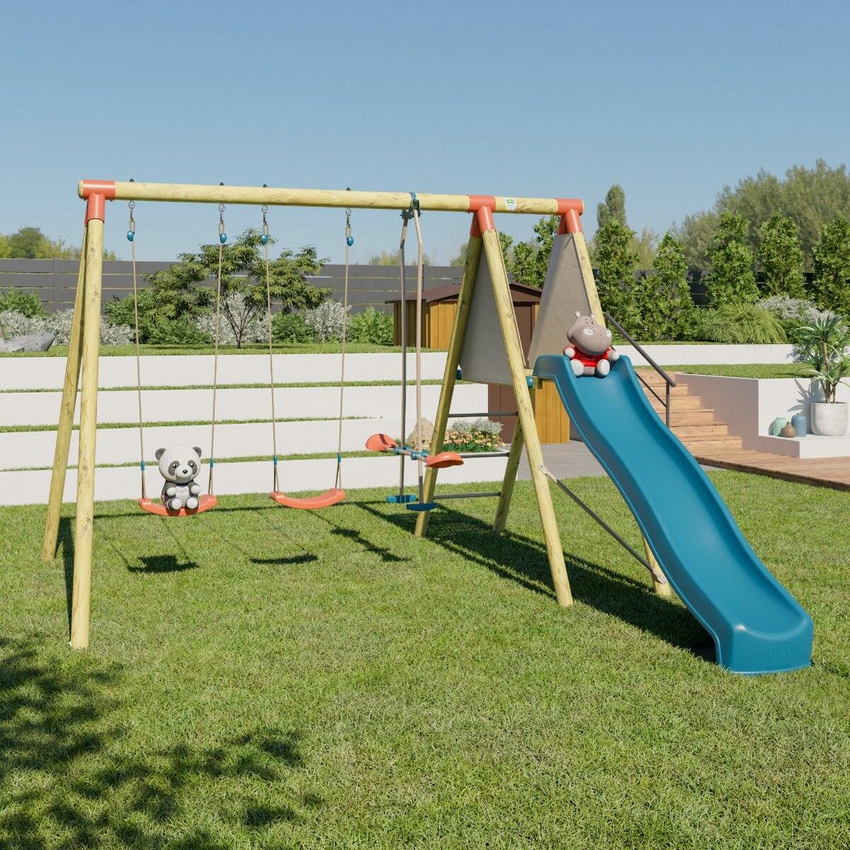 Station de jeux bois 2,30 m Topwood AZUKI 2 - 6 enfants 6/7