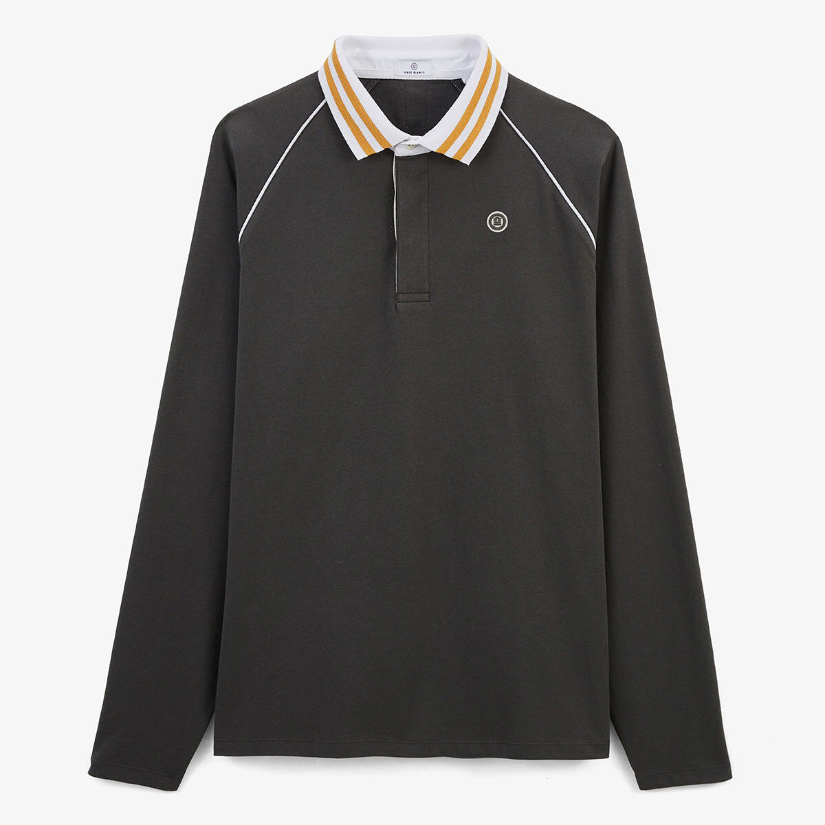 Maglia da rugby con maniche raglan in cotone grigio antracite 1/5