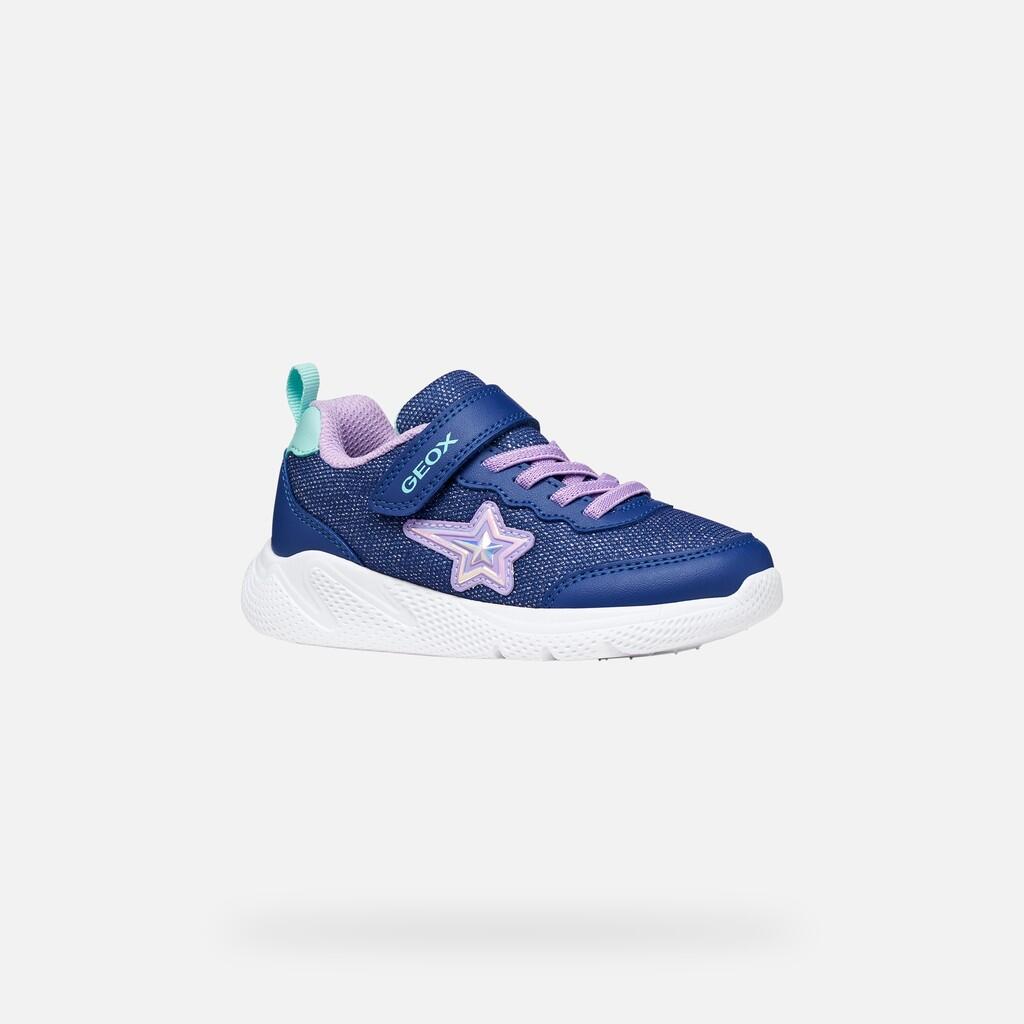 Baskets Fille J SPRINTYE GIRL Bleu/Lilas 4/7
