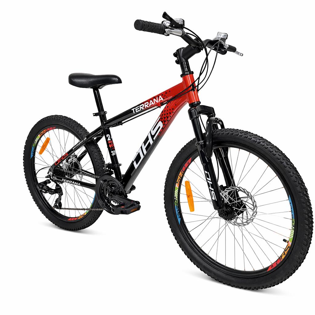 Kids Bike DHS Terrana 2423 – 24 Zoll, Modell 2026, Rot-Schwarz 2/7