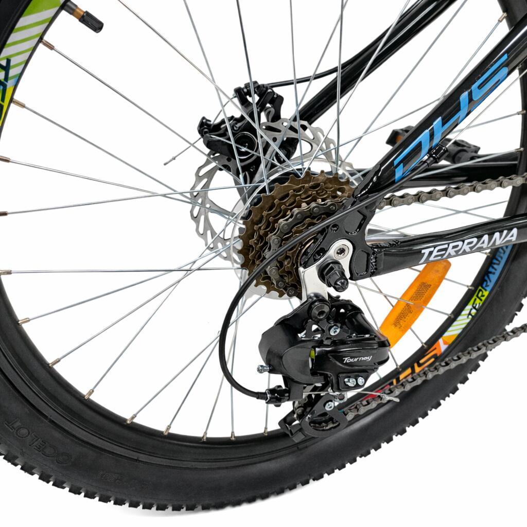 Kinderfahrrad DHS Terrana 2423 – 24 Zoll, Modell 2026, Blau-Schwarz 7/7