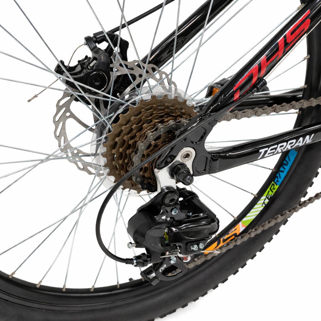 Kids Bike DHS Terrana 2423 – 24 Zoll, Modell 2026, Rot-Schwarz 5/7