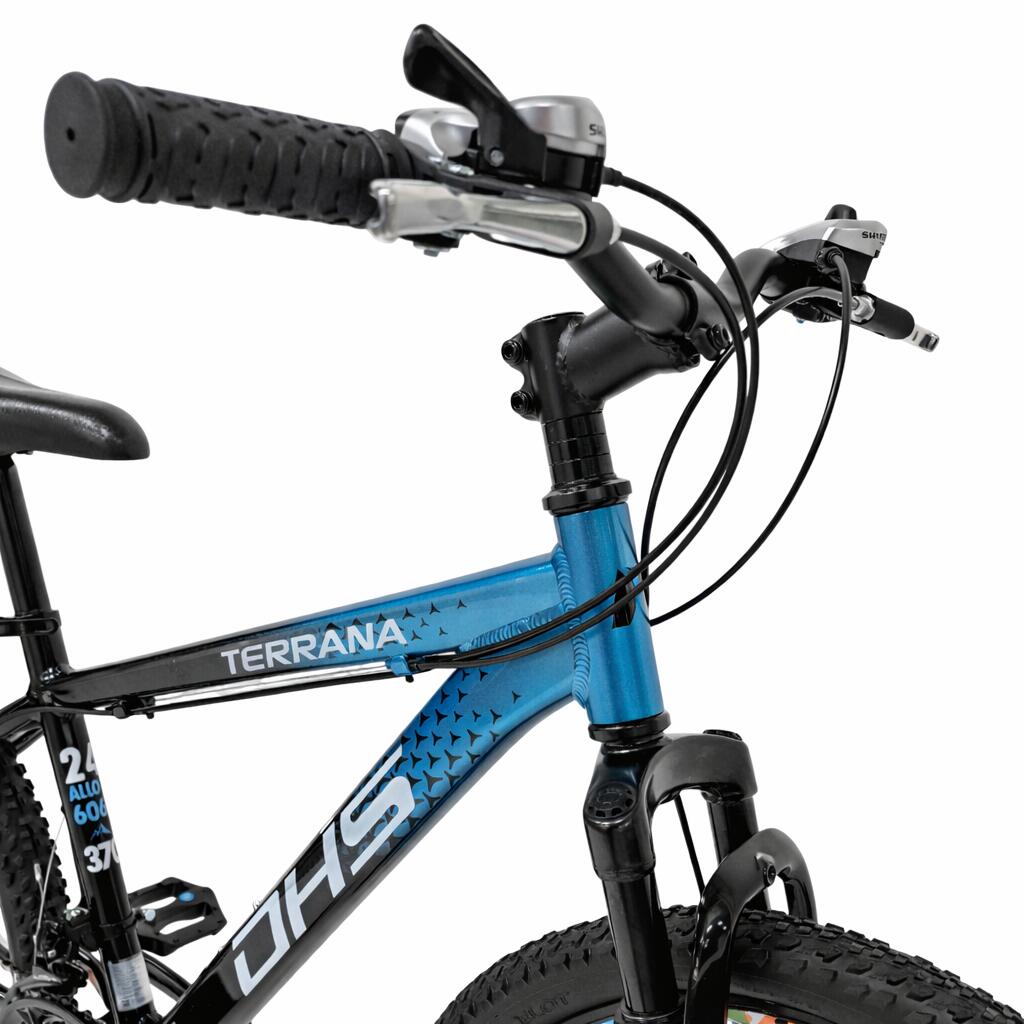 Kinderfahrrad DHS Terrana 2423 – 24 Zoll, Modell 2026, Blau-Schwarz 6/7