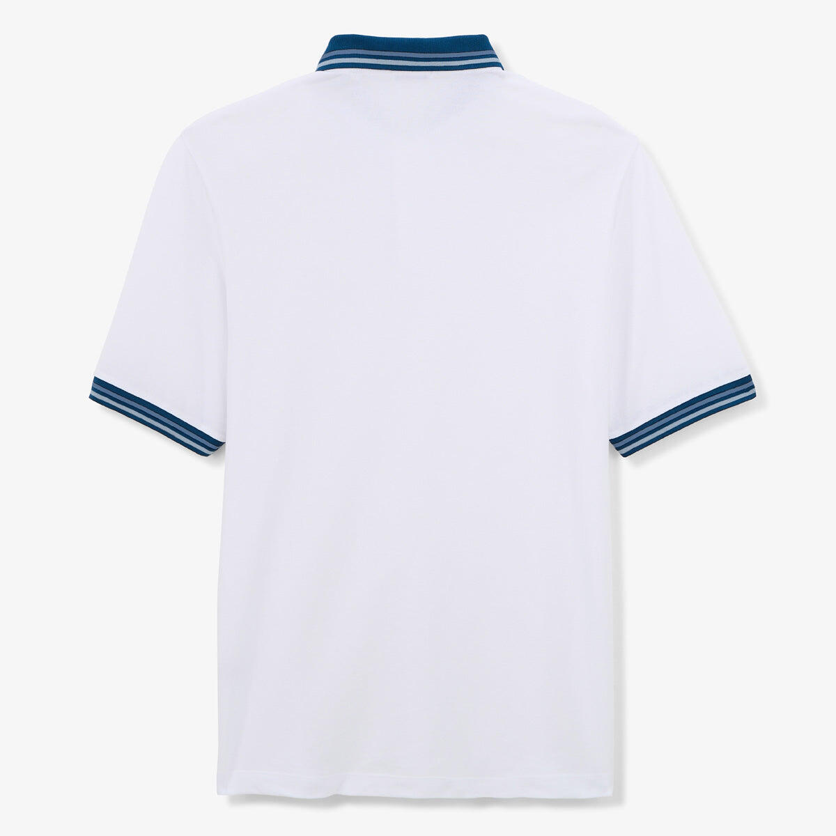 Polo de manga corta de algodón piqué blanco con detalles bicolor 3/5