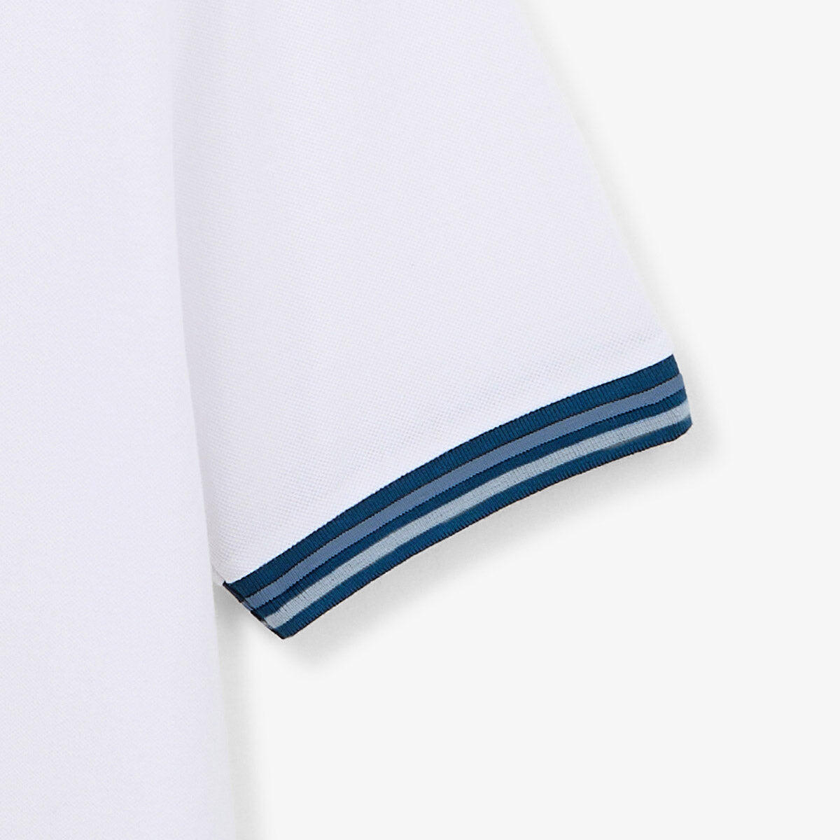 Polo de manga corta de algodón piqué blanco con detalles bicolor 5/5