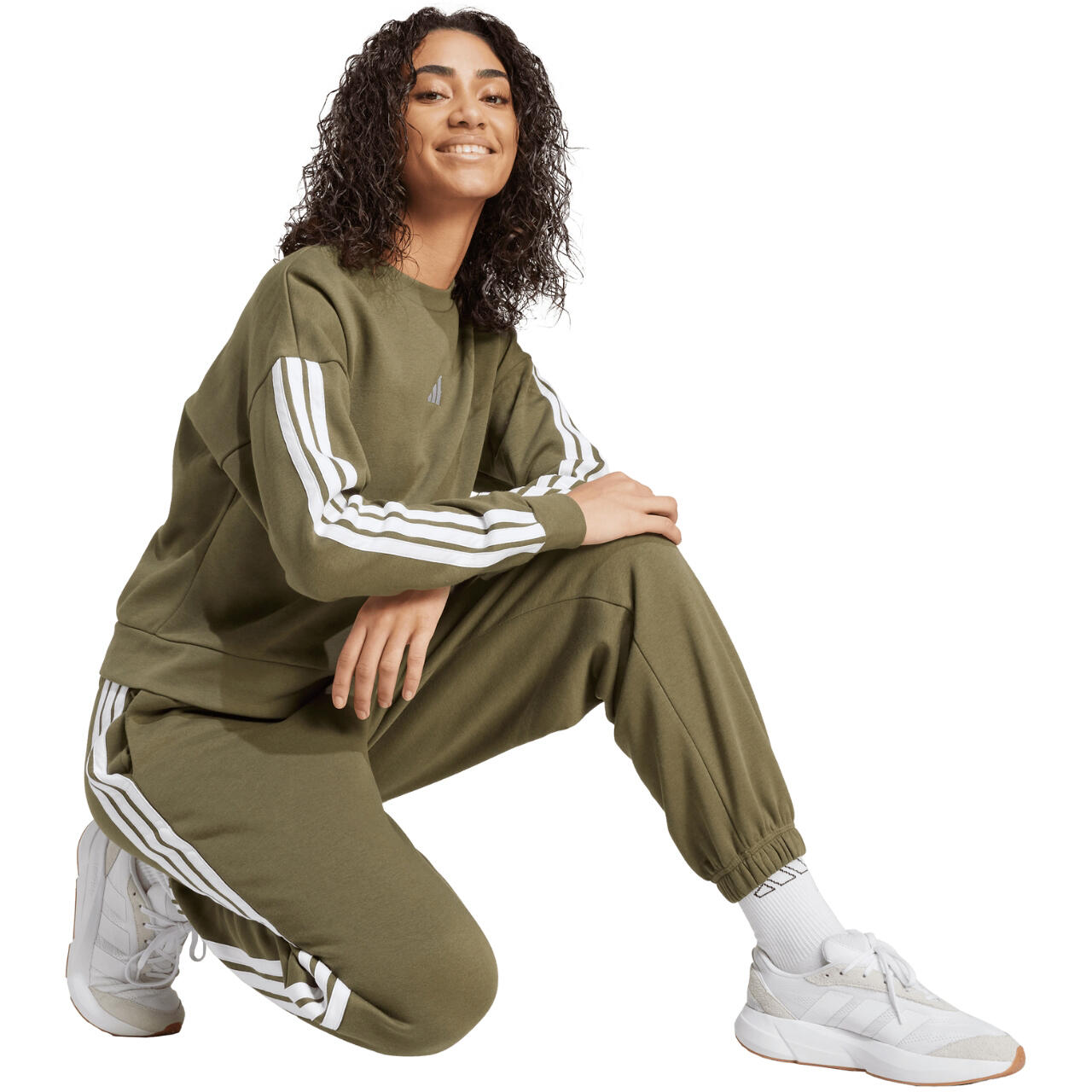 Adidas Essentials 3-Stripes Fleece Loose-Fit damesbroek 6/6