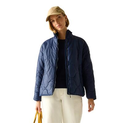 Dames carlotte gewatteerde jas (marine)
