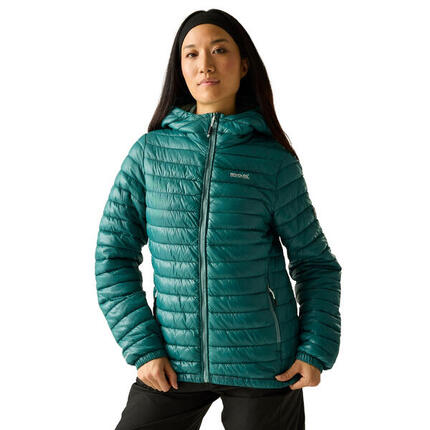 Veste Matelassée Unie À Capuche HURDEN Femme (Vert Sarcelle)